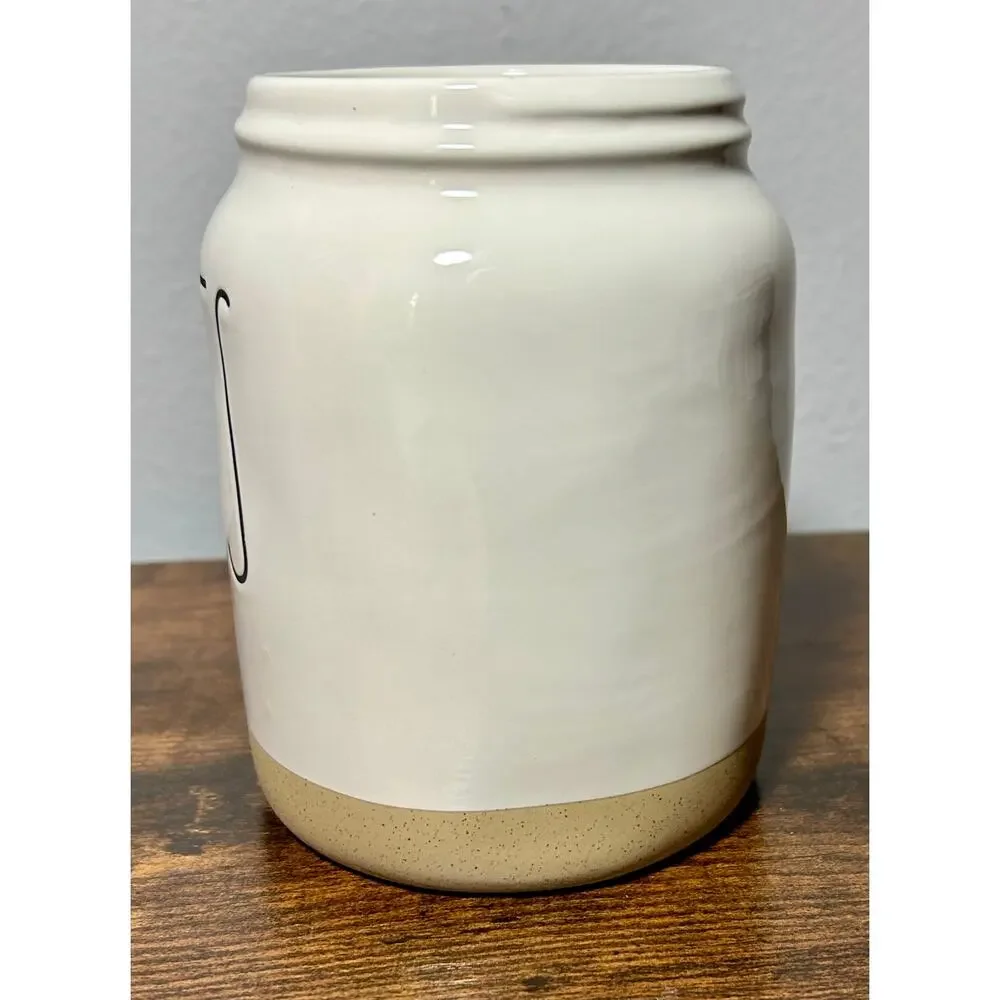 Rae Dunn by Mageneta 5” “NUTS” Ceramic Canister White- No Lid